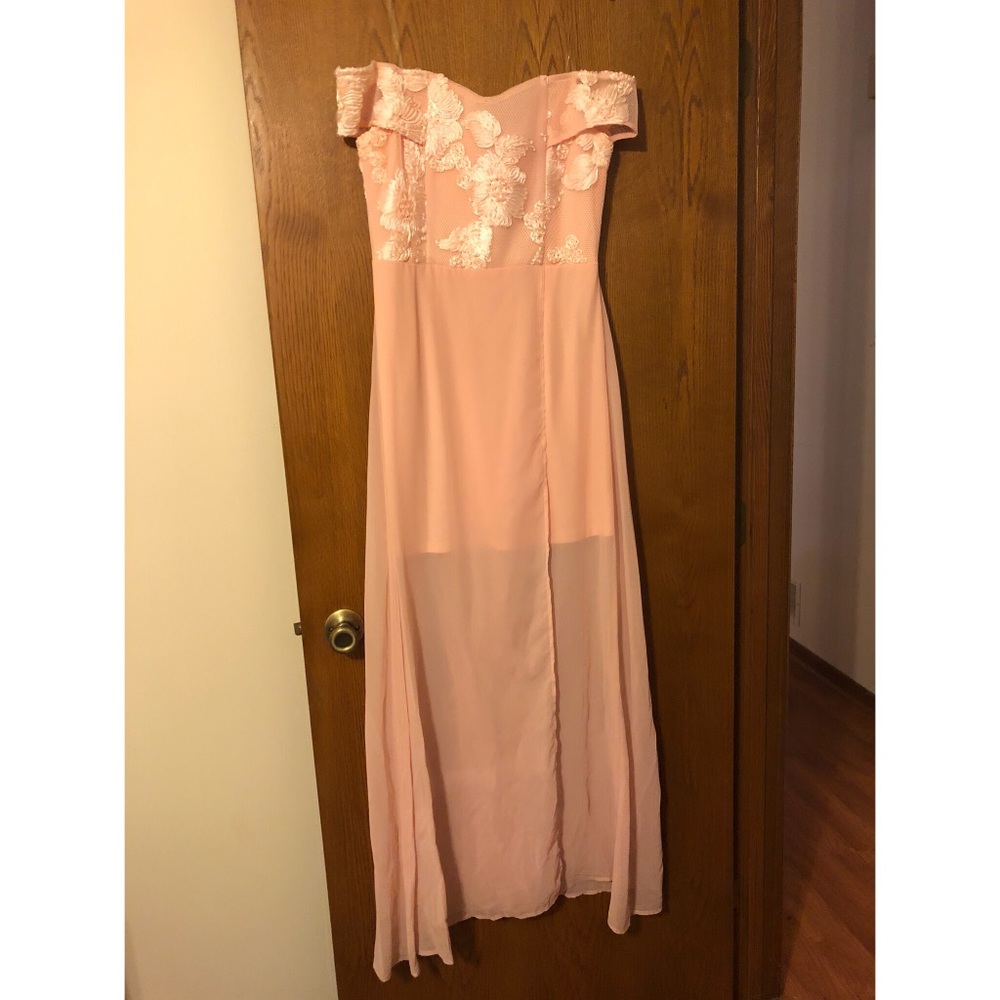 Pink Off-the-shoulder Dress